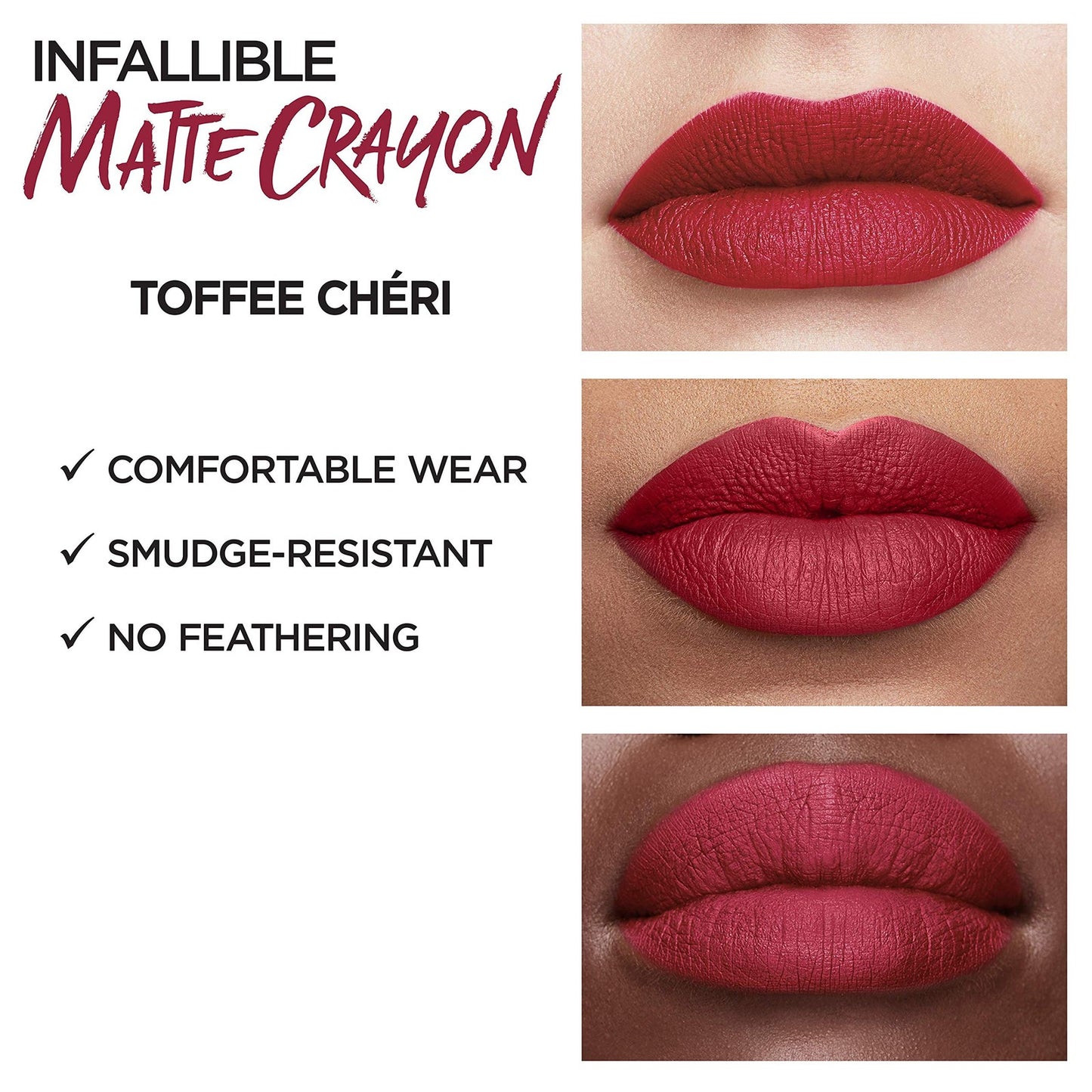 2 PACK - L'Oreal Matte Lip Crayon #504 Toffee Cheri
