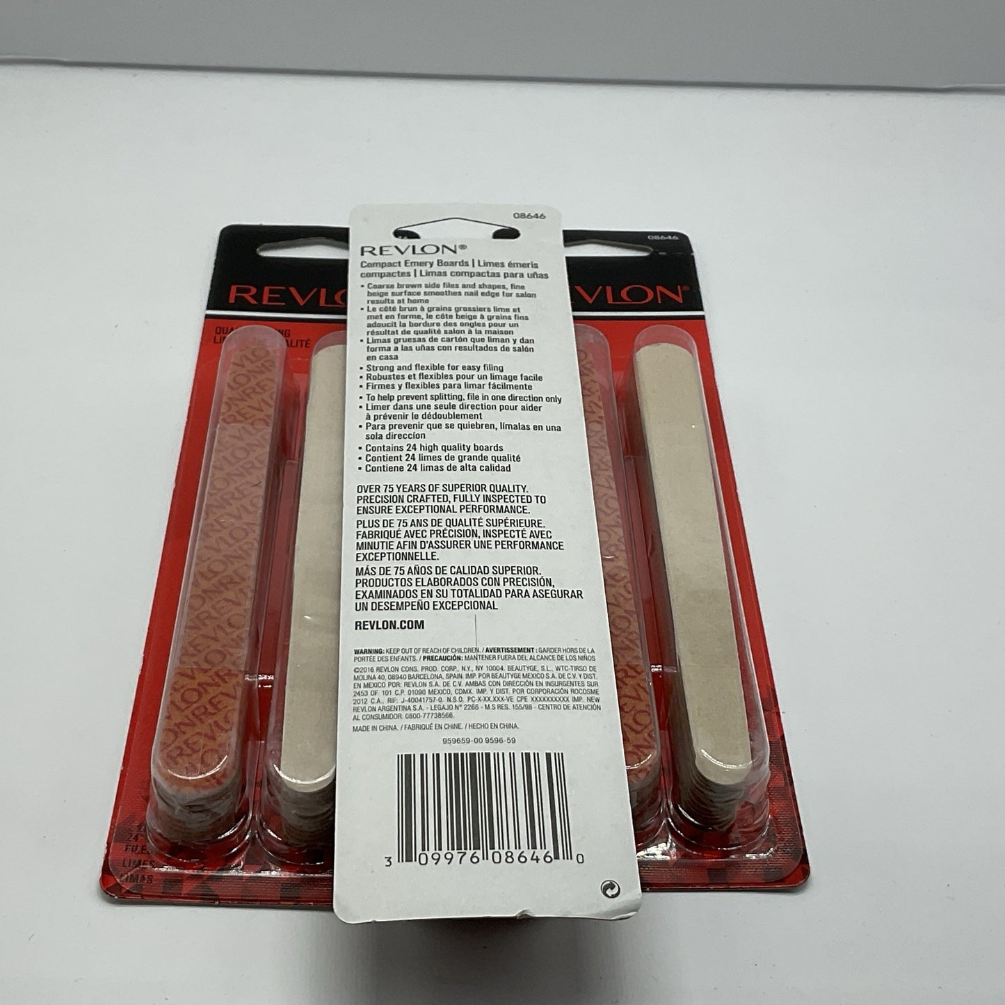 Revlon Compact Emery Boards Nail Files 24 Pack - Set Of 3
