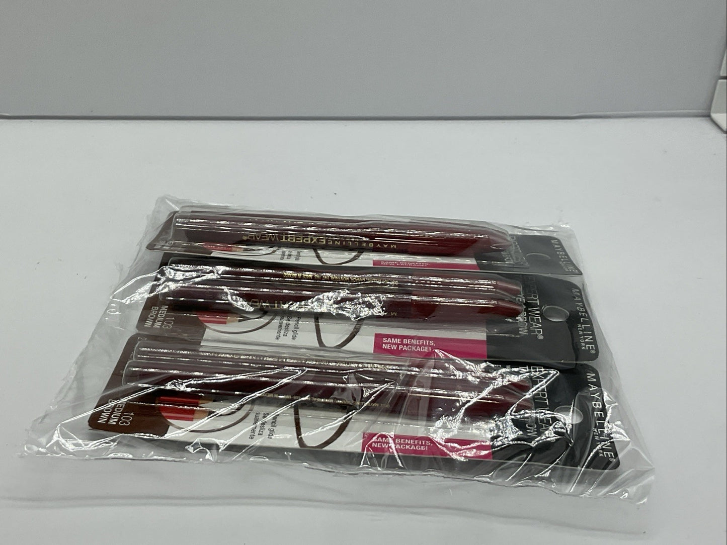 3 PACK -Maybelline Expert Wear Twin Eye & Brow Eyeliner Pencil, Medium Brown 103