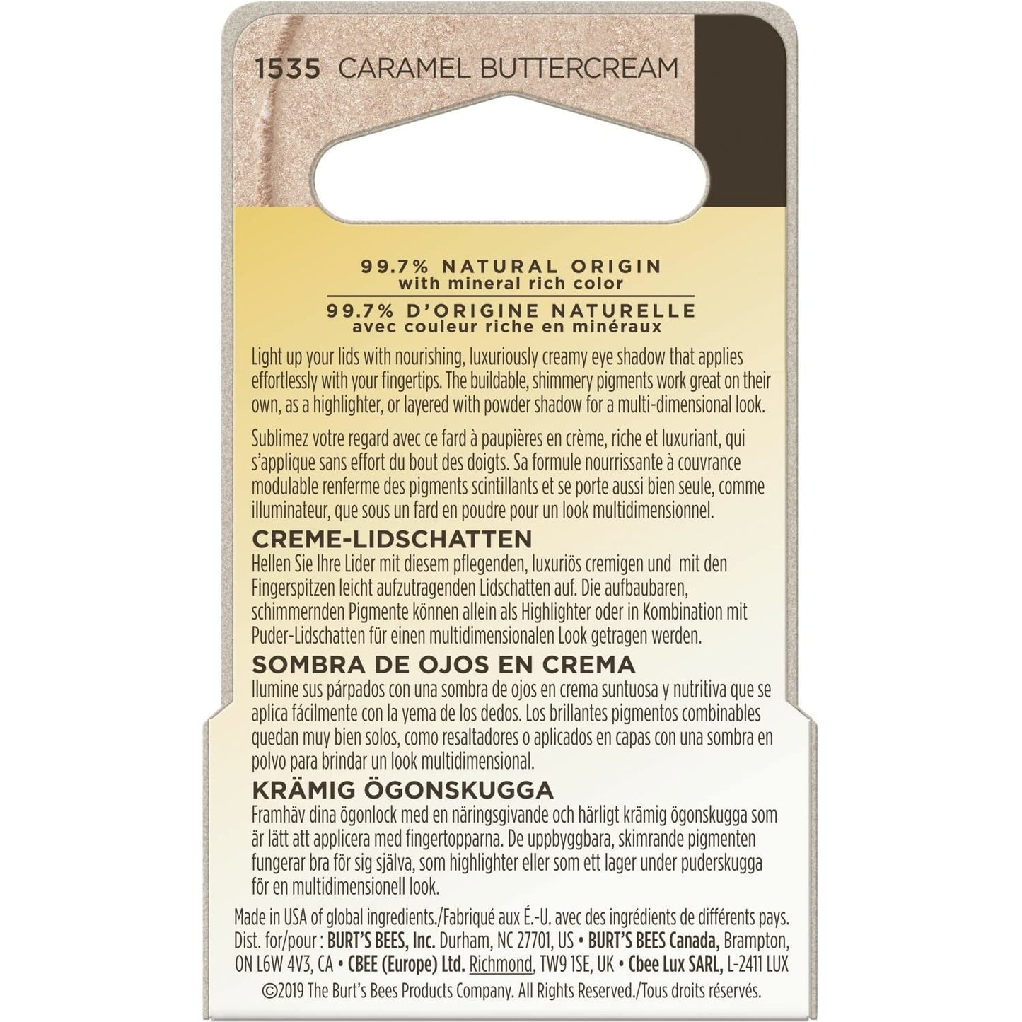 Burt's Bees Carmel Buttercream Cream Eyeshadow - 1535