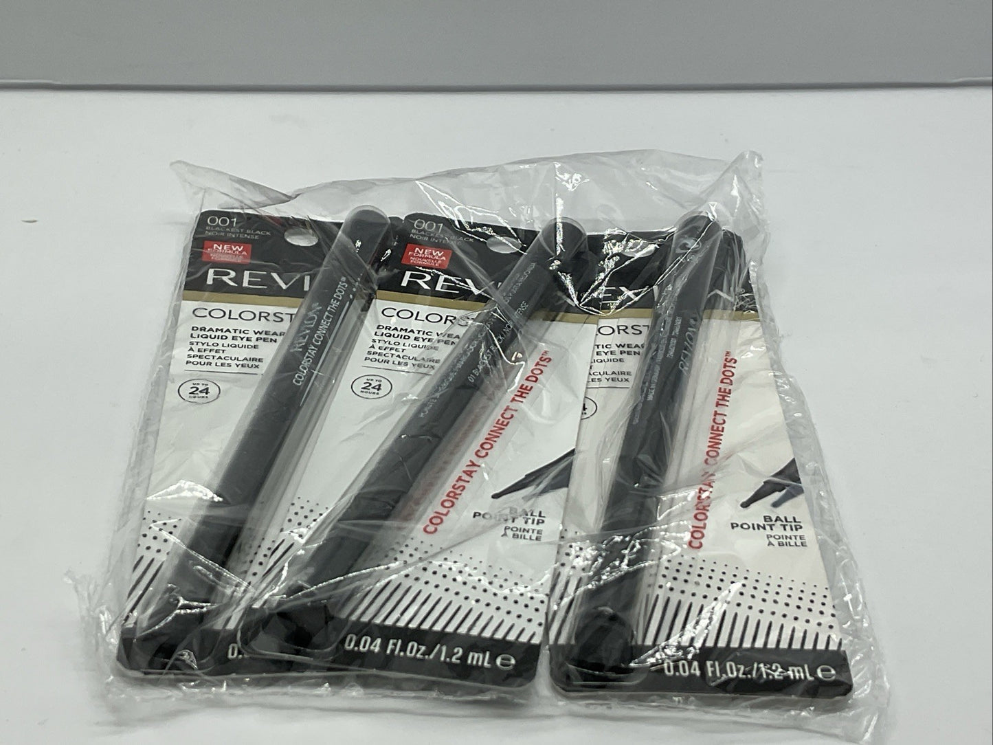 3 PACK - Revlon ColorStay Liquid Eye Pen - 001 Blackest Black