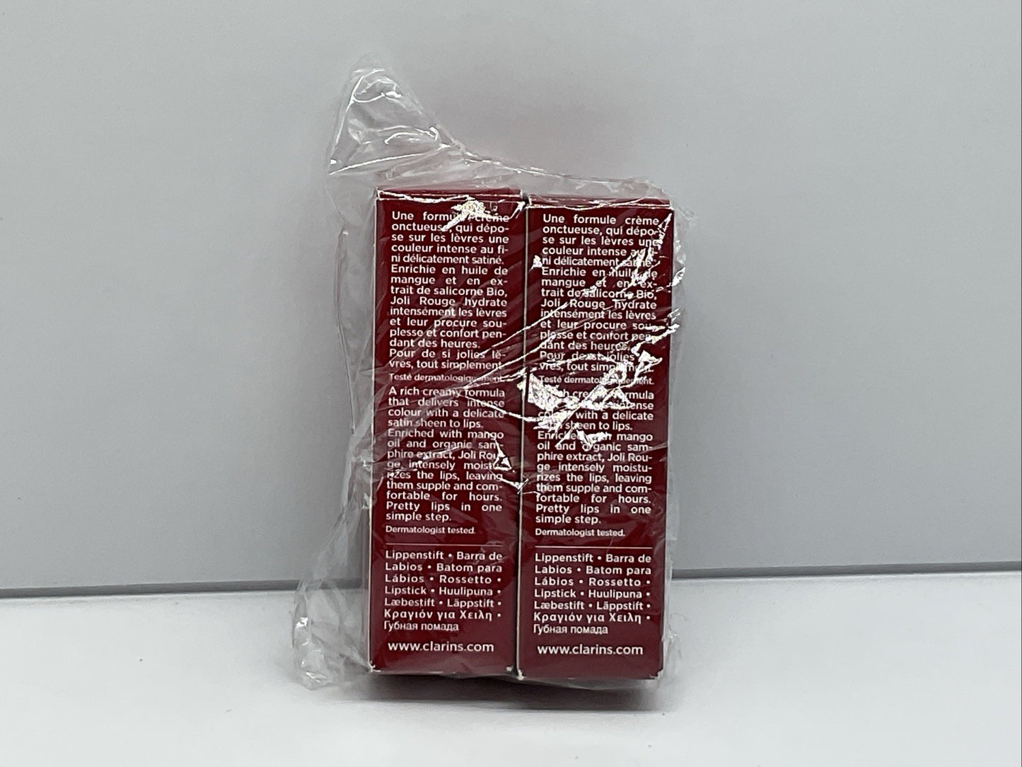 2 PACK - Clarins Joli Rouge Moisturizing Long Wearing Lipstick 741 RED ORANGE