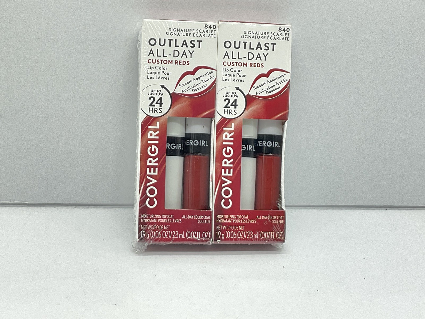 2 PACK - Covergirl Outlast AllDay Lip Color With Topcoat - 840 Signature Scarlet