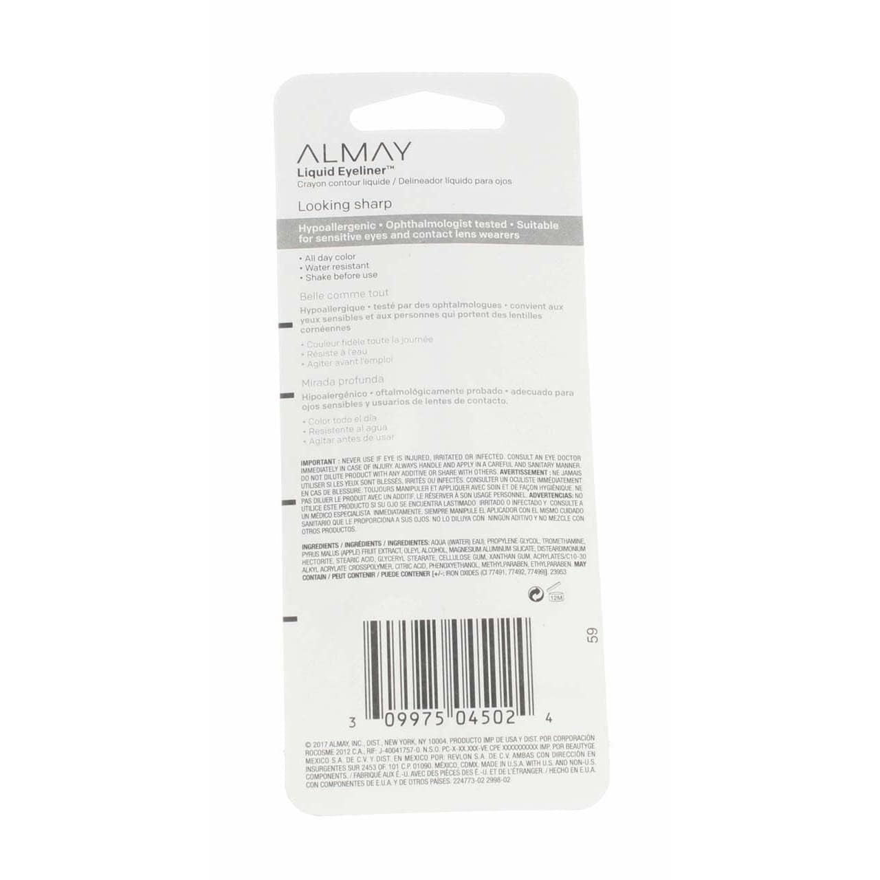 3 PACK - Almay Nice Ink Liquid Eyeliner Water Resistant - 222 Brown