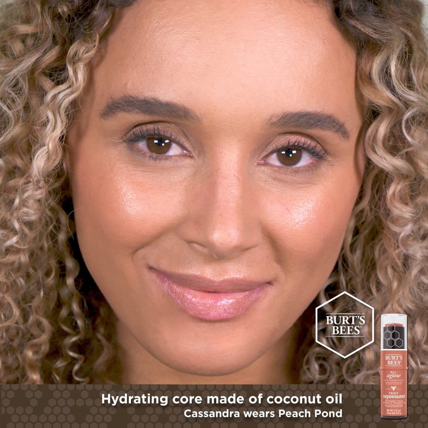 Burt's Bees All Aglow Lip & Cheek Stick 1254 Peach Pond