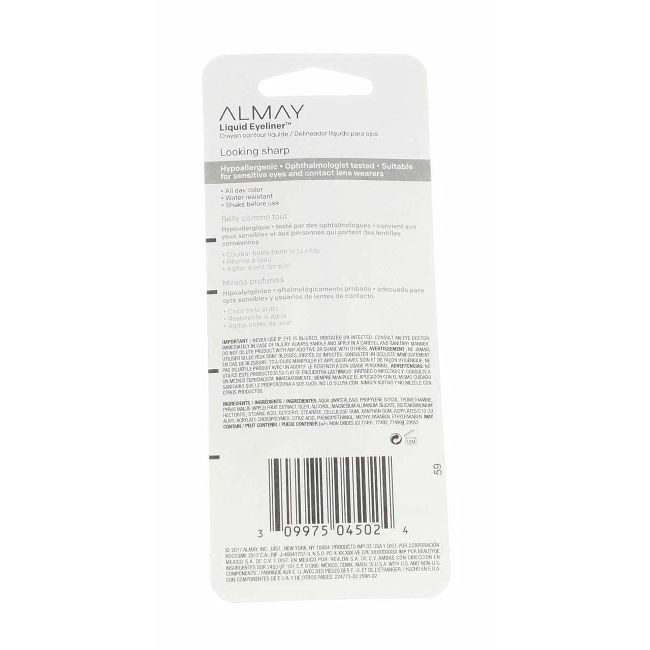 3 PACK - Almay Nice Ink Liquid Eyeliner Water Resistant - 222 Brown