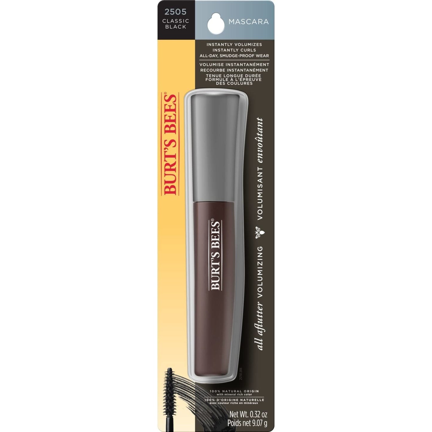 Burt's Bees All Aflutter Volumizing Mascara 0.32 oz - 2505 Classic Black
