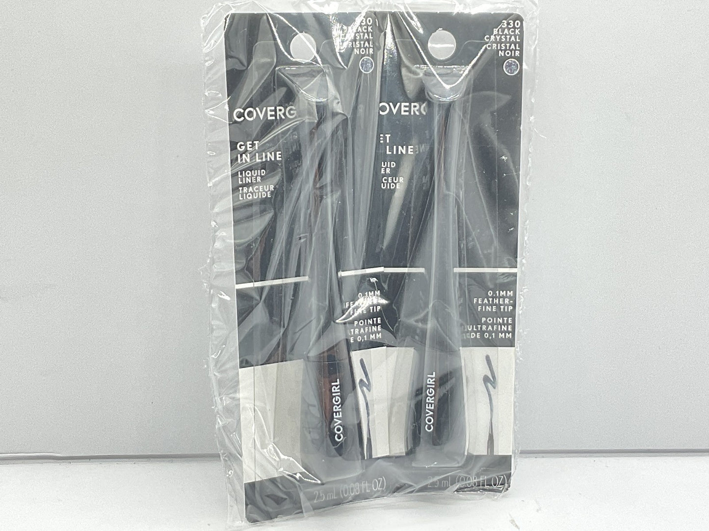 2 Pack - Covergirl Liquid Eyeliner Feather Fine Tip - 330 Black Crystal