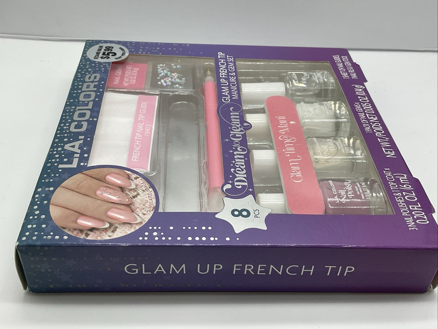 LA Colors Dream To Gleam 8 Piece Manicure and Gem Set