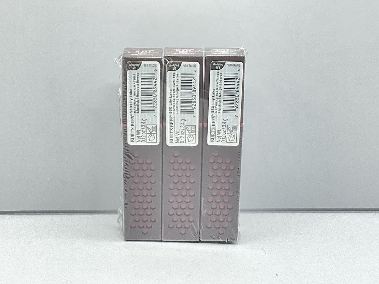 3 PACK - Burt's Bees 100% Natural Lipstick Shade Color - 530 Lily Lake