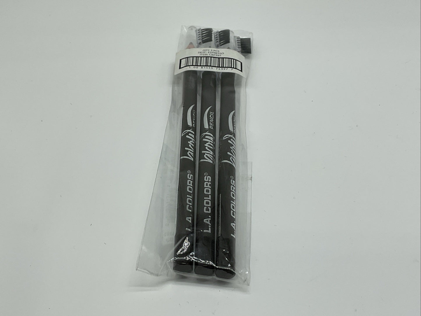 3 PACK - L.A. COLORS On Point Brow Pencil with Cap 0.06oz - CBP397 Espresso