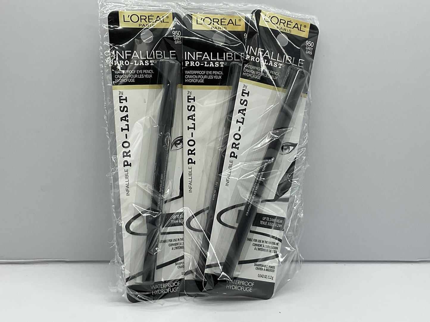 3 PACK - L'Oreal Paris Infallible Pro-Last Waterproof Pencil Eyeliner - 950 Grey