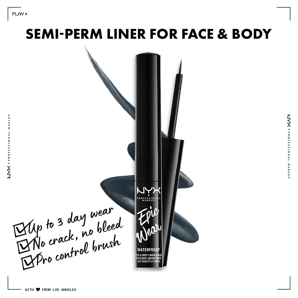 NYX PROFESSIONAL MAKEUP Epic Wear Liquid Liner, Waterproof Eyeliner, 3 pack