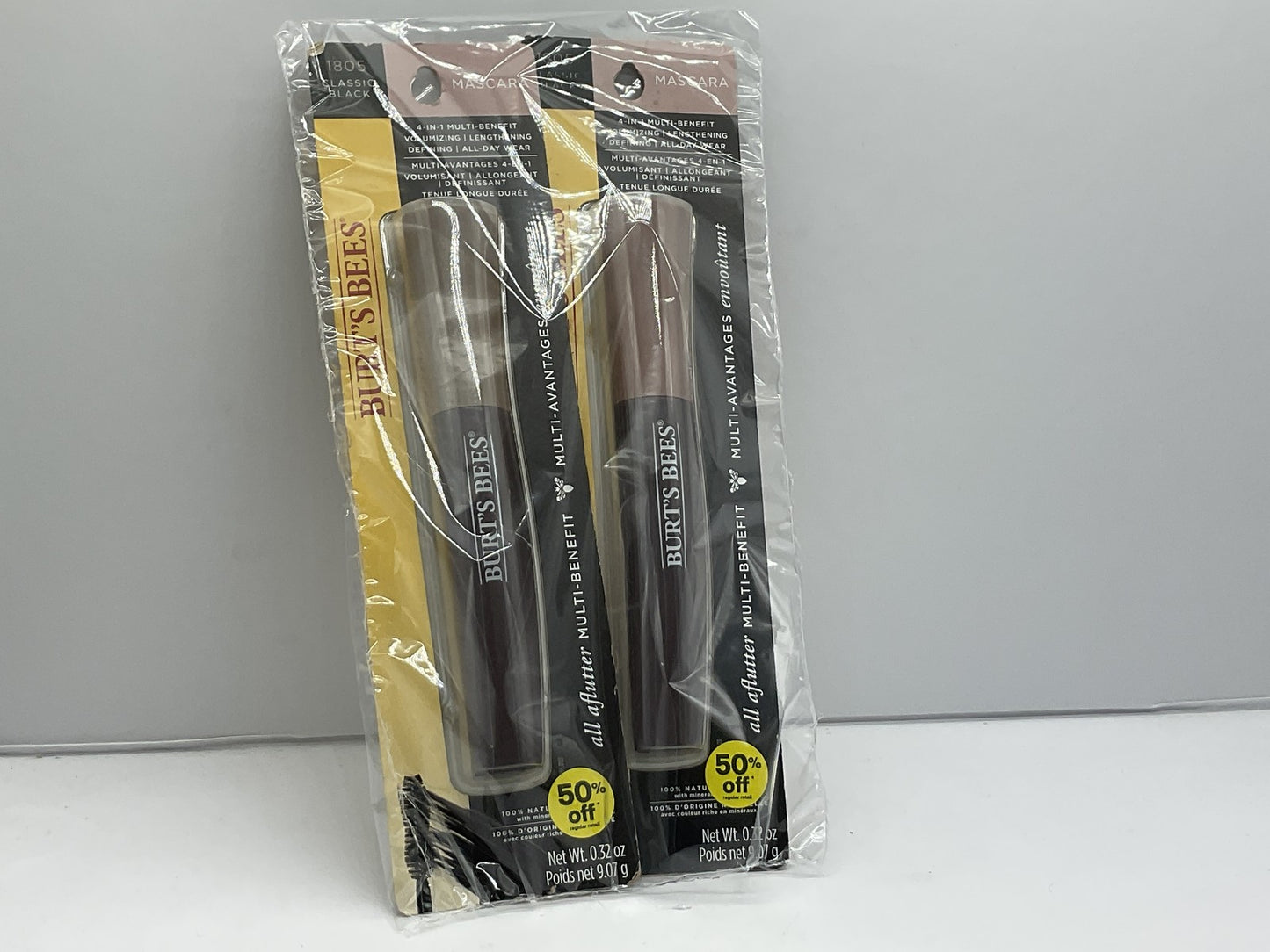 2 PACK - Burts Bees 4-in-1 Multi Benefit Mascara - 1805 Classic Black