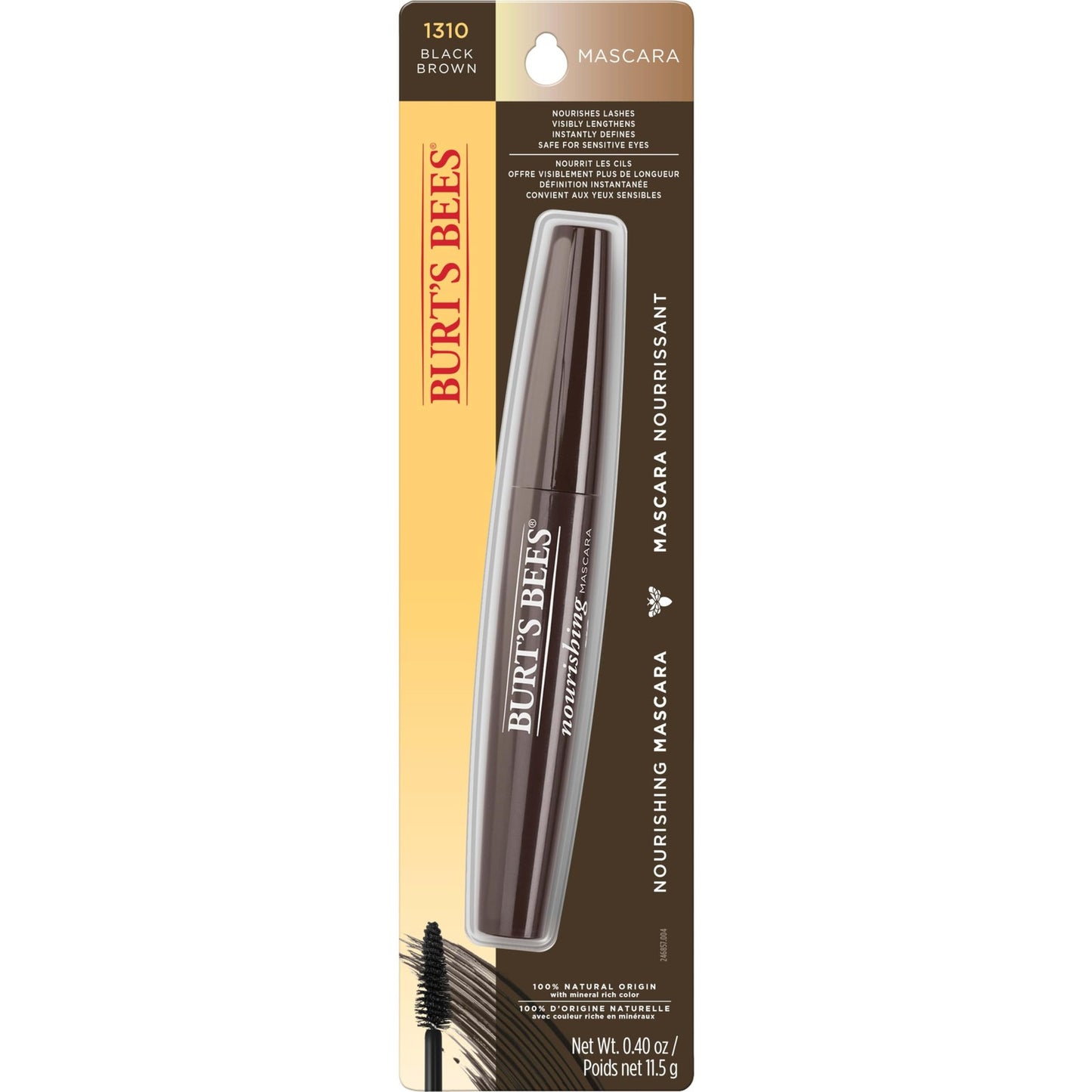 Burt's Bees 100% Natural Nourishing Mascara Black Brown- 1310