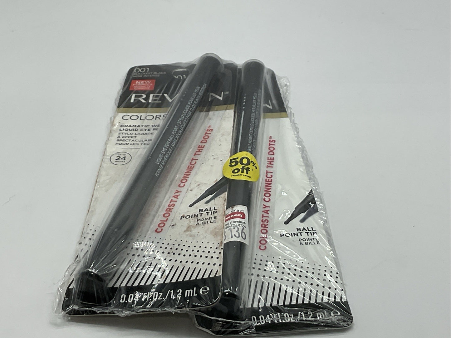 2 PACK - Revlon ColorStay Liquid Eye Pen - 001 Blackest Black