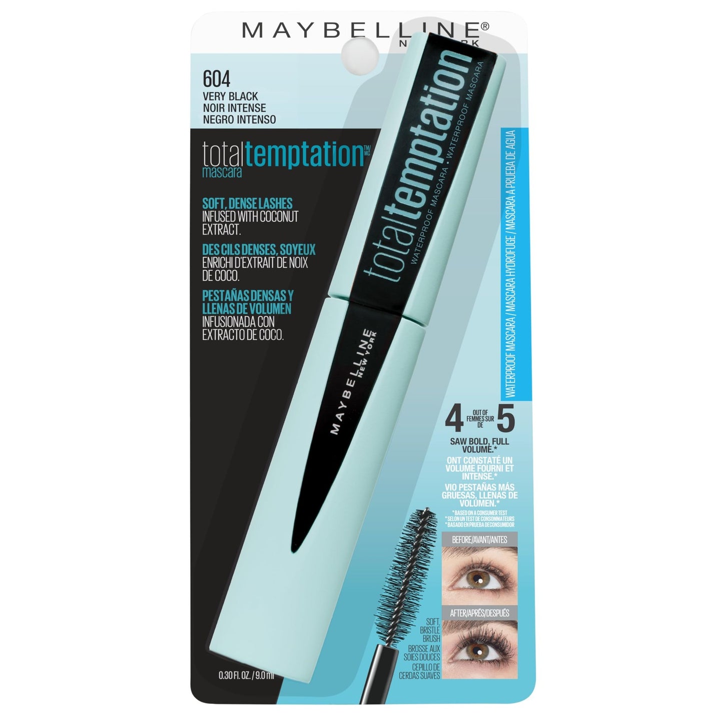 Maybelline Total Temptation Mascara Waterproof - 604 Very Black