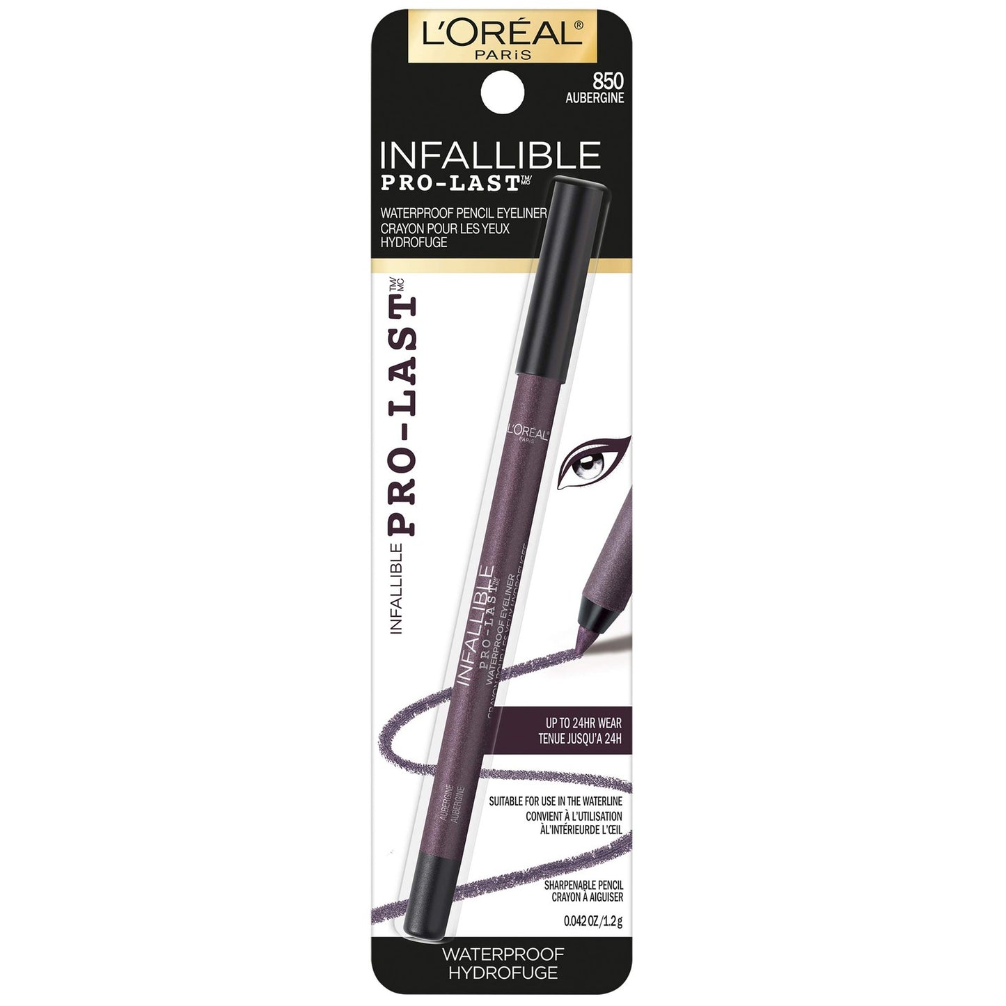 L'Oreal Paris Makeup Infallible Pro-Last Pencil Eyeliner, Waterproof and Smudge-