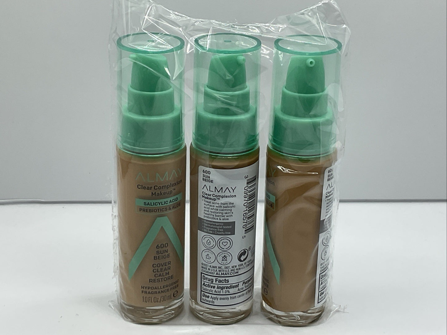 Almay Clear Complexion Foundation Makeup - 600 Sun Beige - Set Of 3