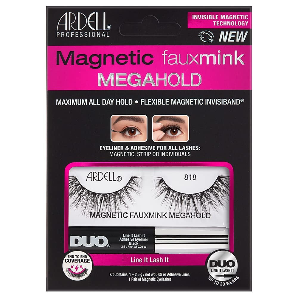 Ardell Magnetic Eyelashes Fauxmink + Liquid Eyeliner - 818