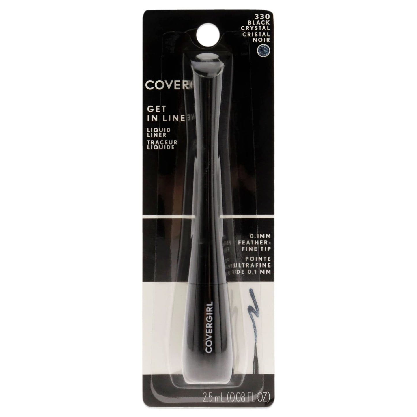2 Pack - Covergirl Liquid Eyeliner Feather Fine Tip - 330 Black Crystal