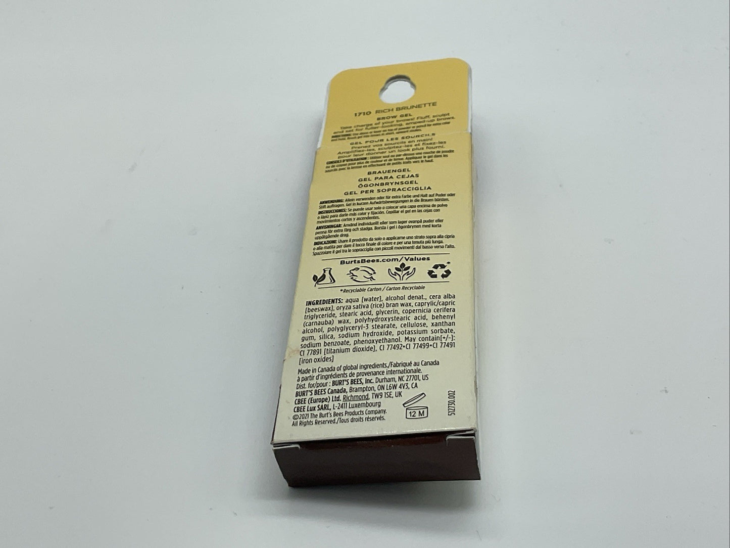 Burts Bees Brow Gel 0.1Oz - 1710 Rich Brunette