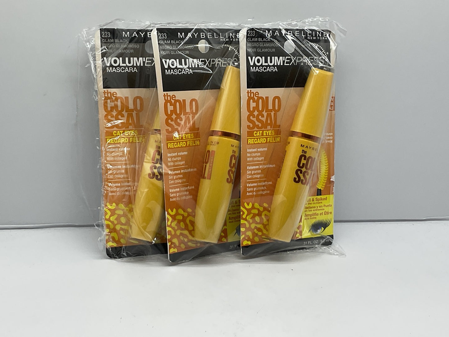 3 Pack - The Colossal Volum'Express Cat Eyes Mascara - # 233 Glam Black