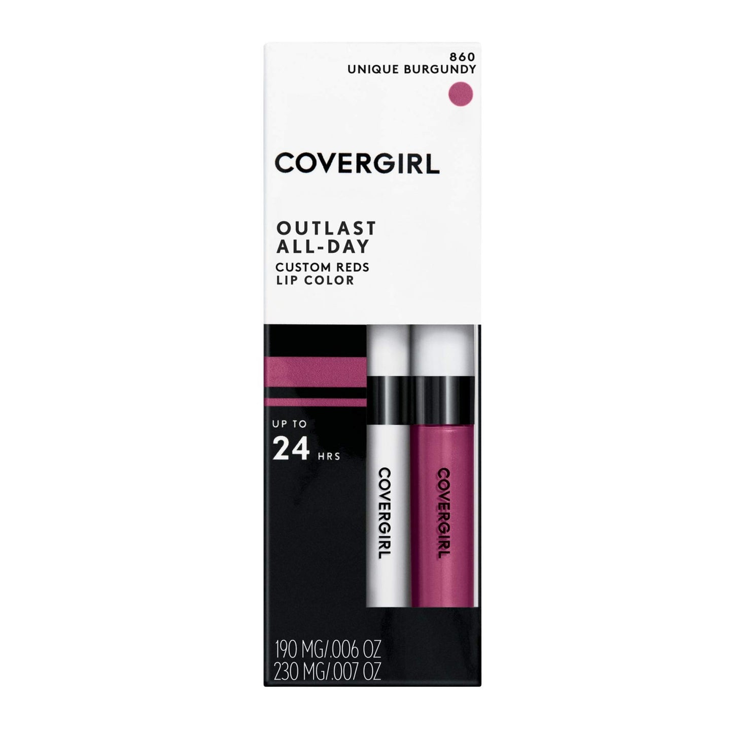 2 PACK - COVERGIRL Outlast All-Day Lip Color Custom Reds, 860 Unique Burgundy