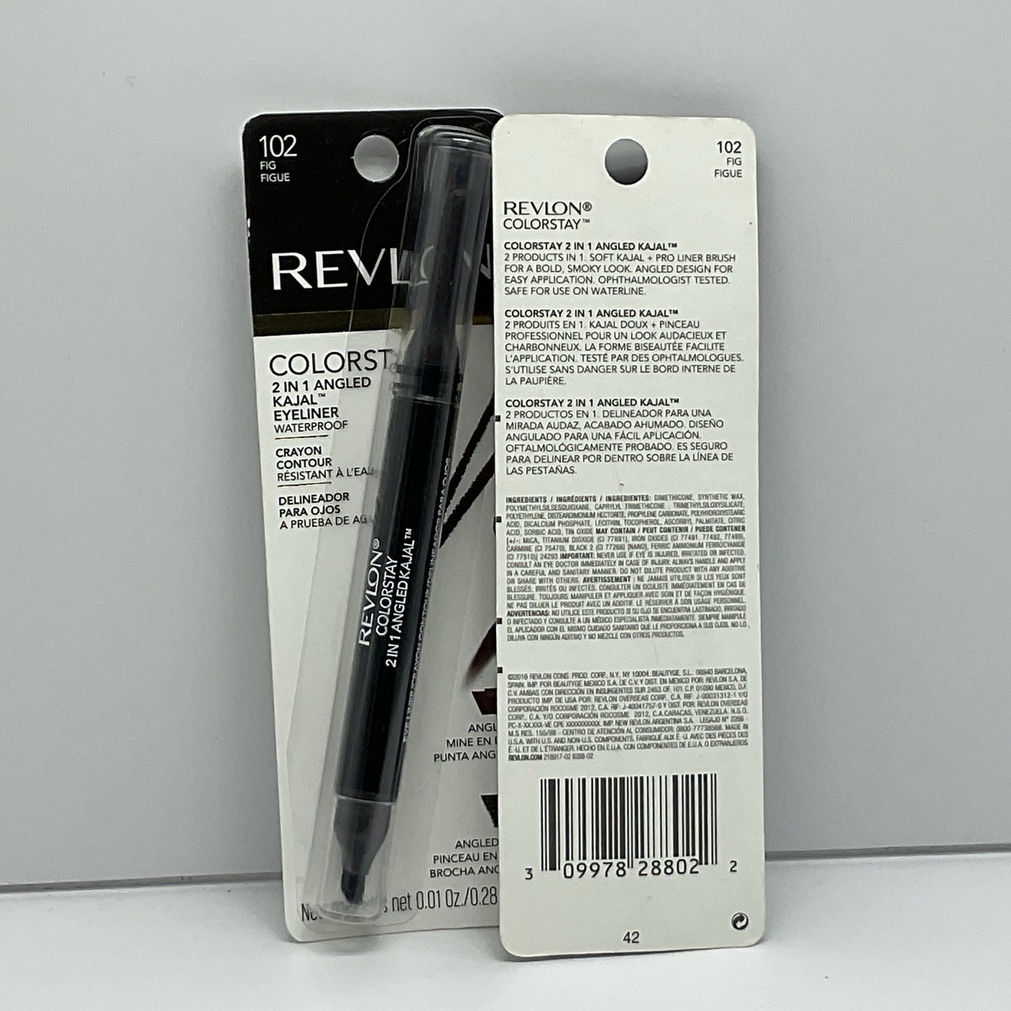 Revlon ColorStay 2 in 1 Angled Kajal Eyeliner- 102 Fig/Figue - Set of 2
