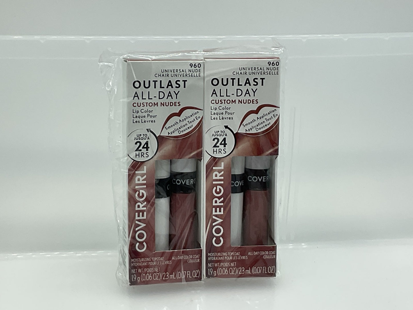 COVERGIRL Outlast All-Day Lip Color Custom Nudes, 960 Universal Nude, 2 Pack