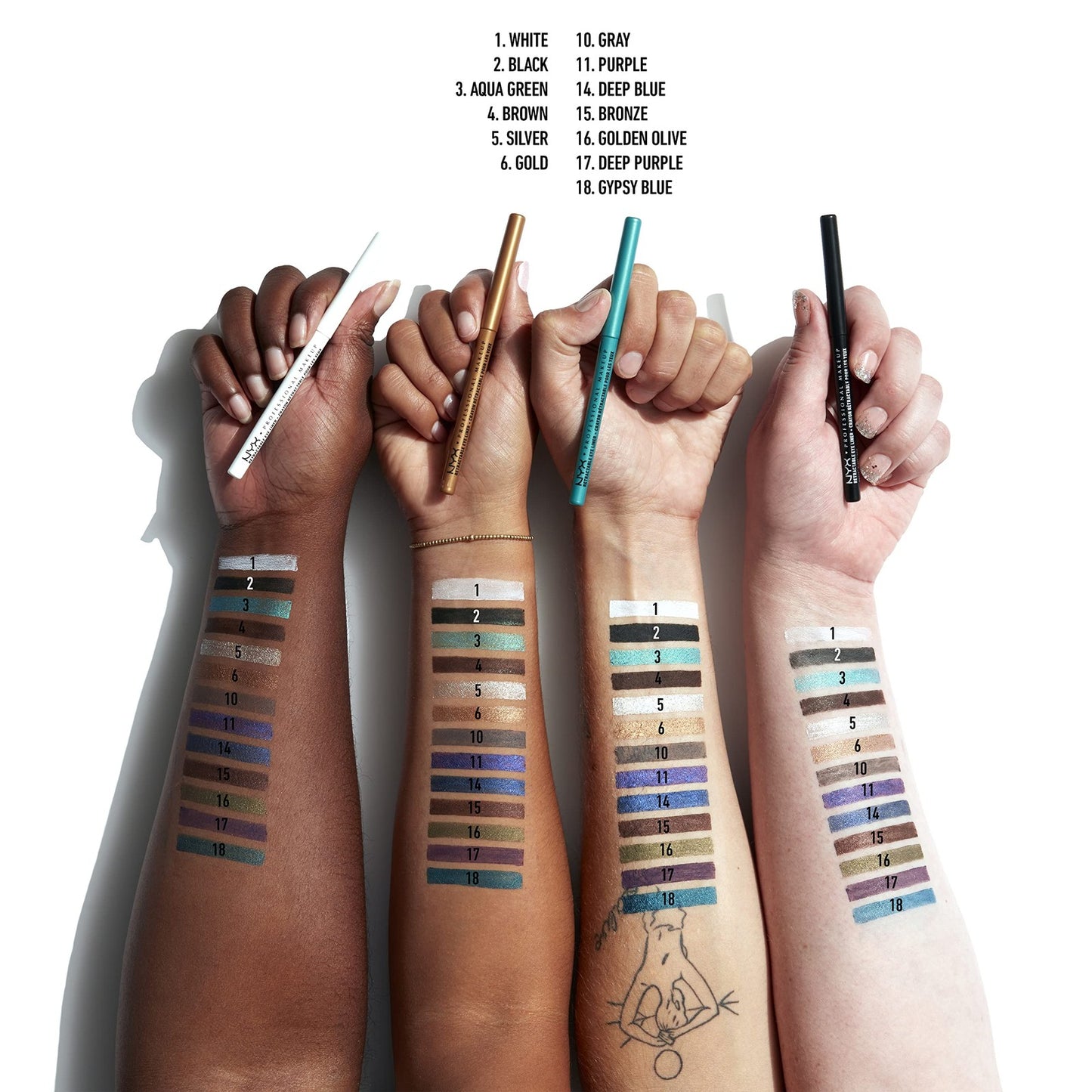 3 PACK - NYX Professional Makeup Mechanical Eyeliner Pencil - Purple