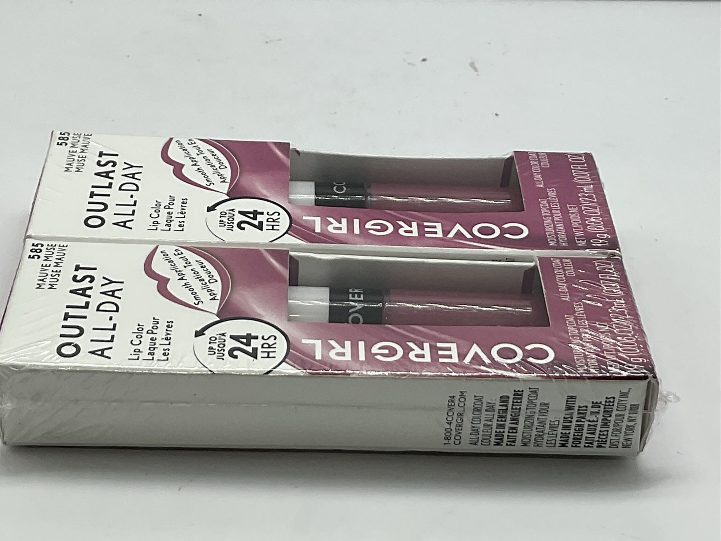 2 PACK - CoverGirl Outlast All-Day Lip Color - 585 Mauve Muse
