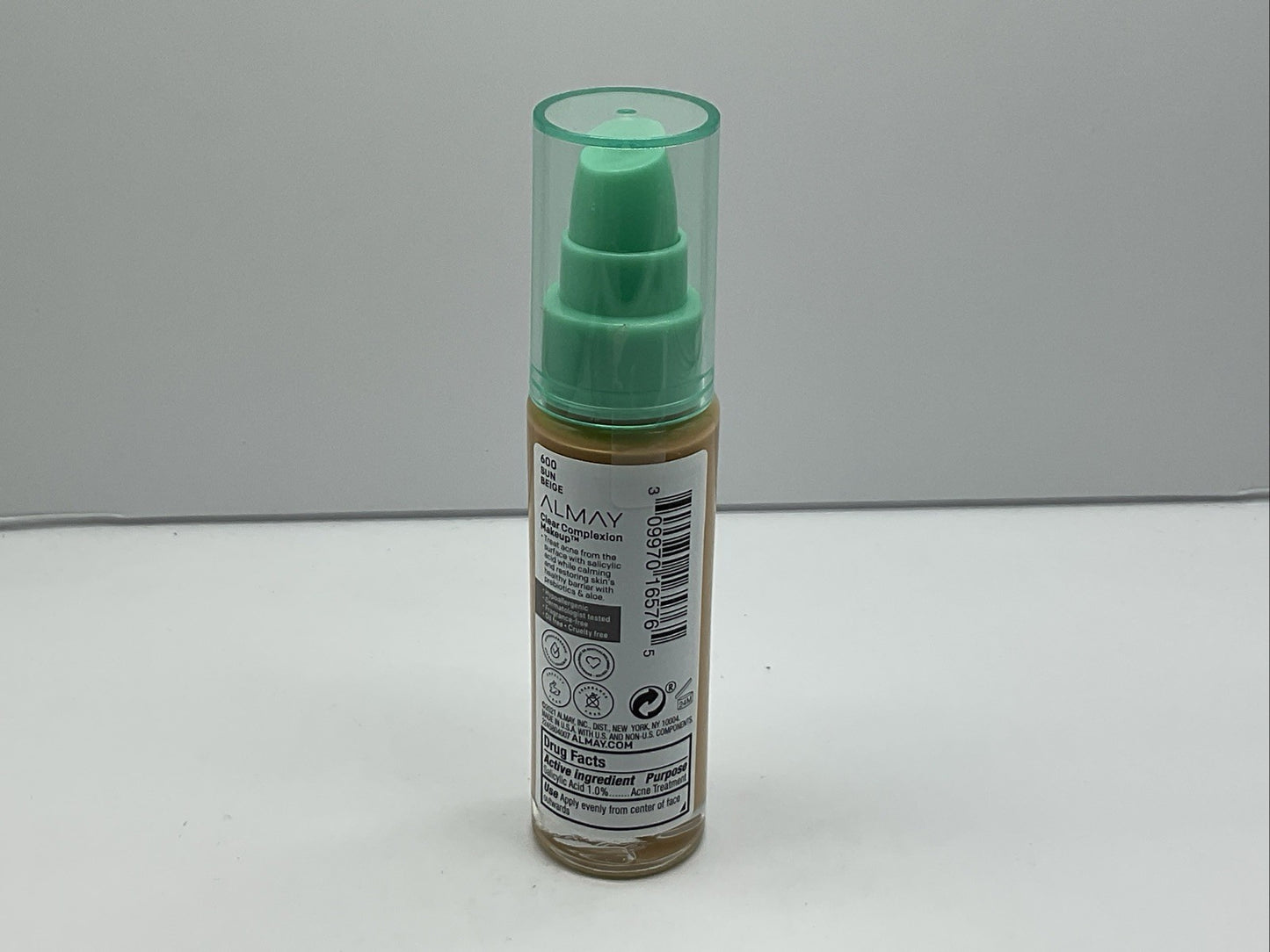 Almay Clear Complexion Foundation Makeup - 600 Sun Beige - Single