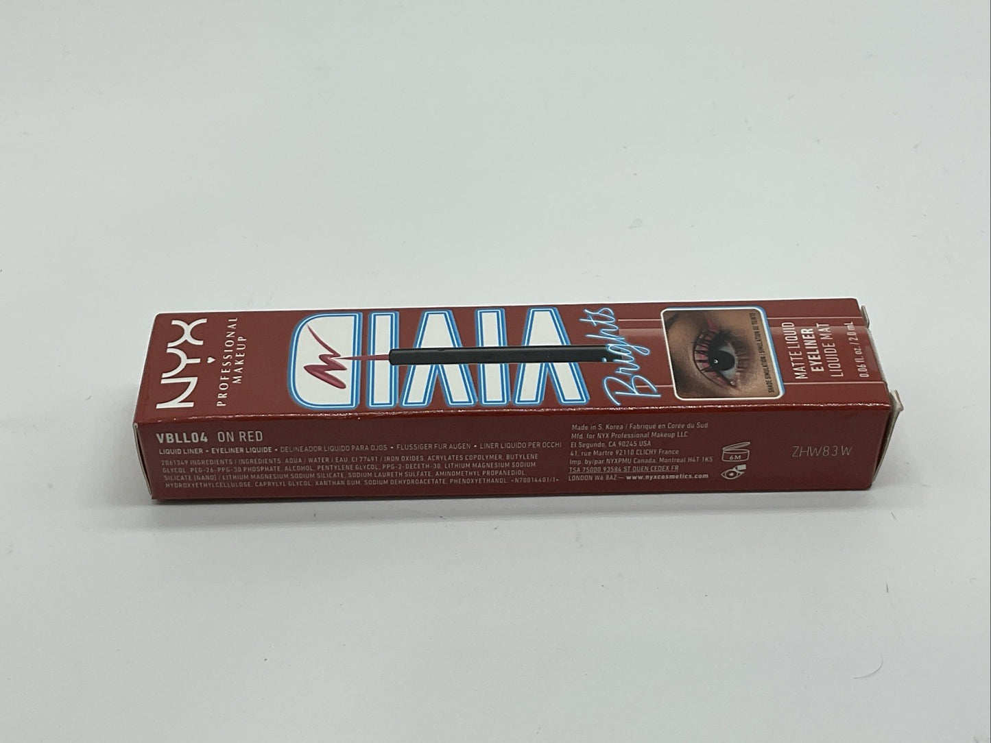 NYX Professional Makeup Vivid Brights Liquid Eyeliner Liner - VBLL04 On Red
