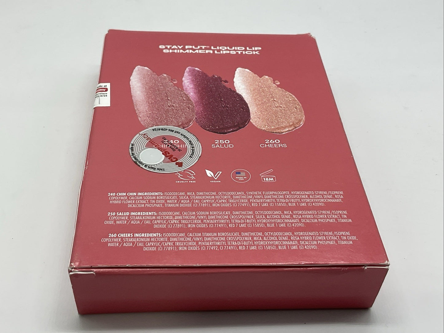 Milani Stay Put Liquid Lip Shimmer Lipstick Trio Glisten + Glow