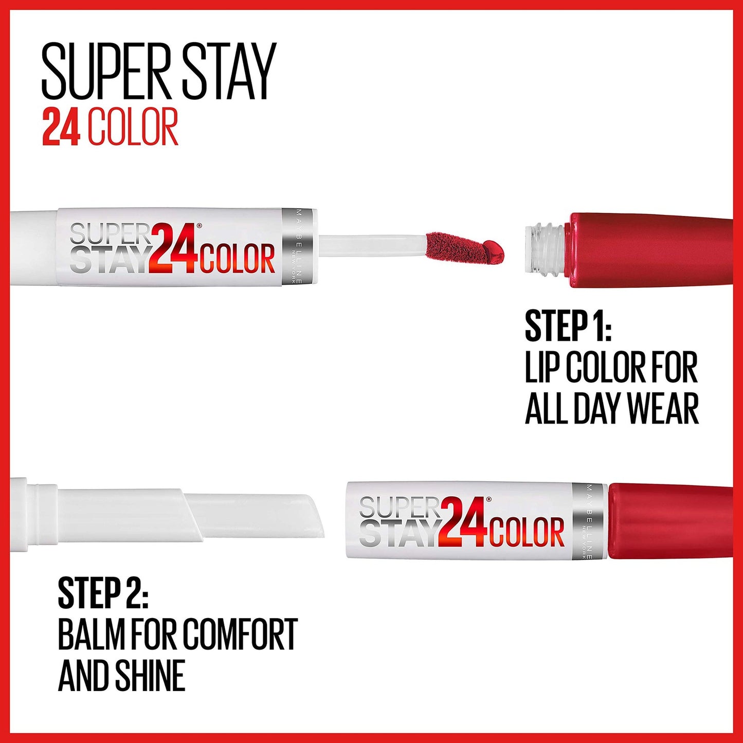 2 PACK - Maybelline Super Stay 24 HR Lip Color - 045 Wear on Wildberry
