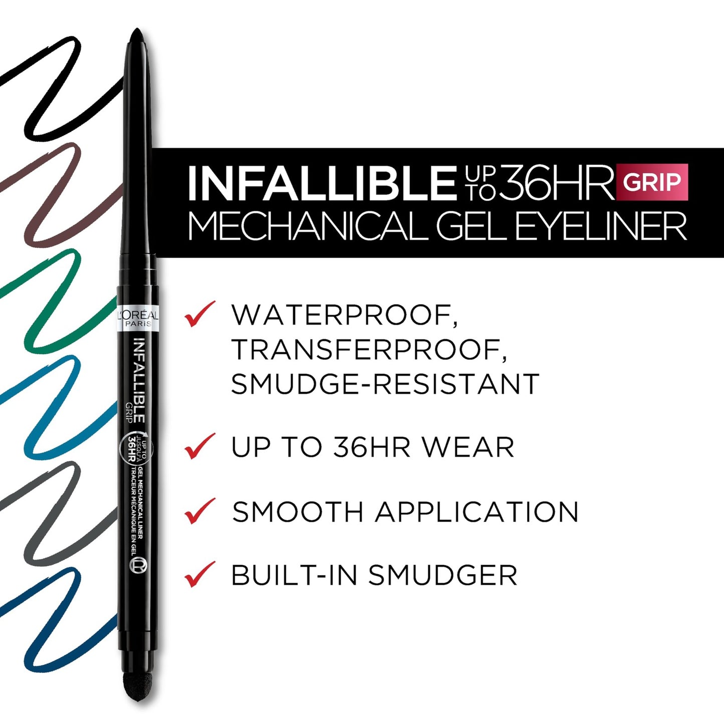 L'Oreal Infallible Grip 36 Hour Gel Mechanical Eyeliner - 260 Polar White