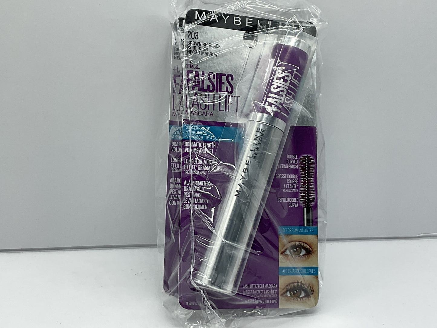2 PACK - Maybelline The Falsies Lash Lift Waterproof Mascara 203 Brownish Black