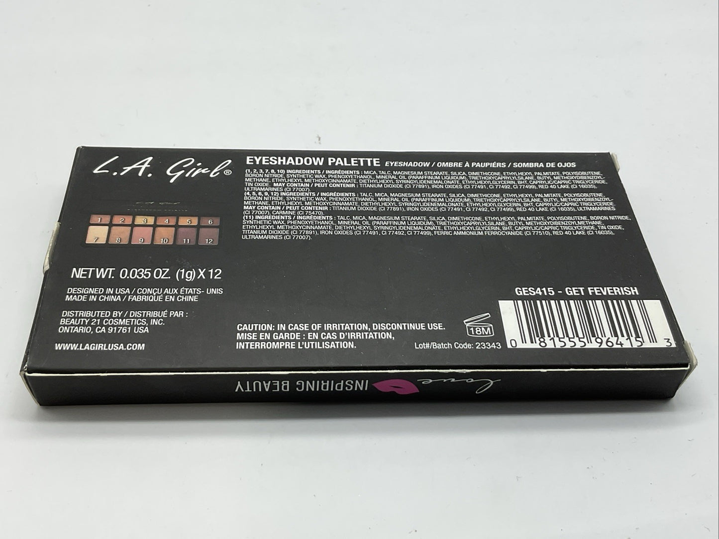 LA Girl 12 Pan Eyeshadow Palette - Get Feverish