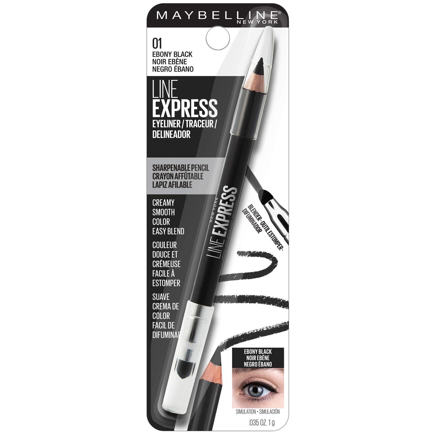 Maybelline New York Eyeliner Pencil 0.035 oz - 01 Ebony Black