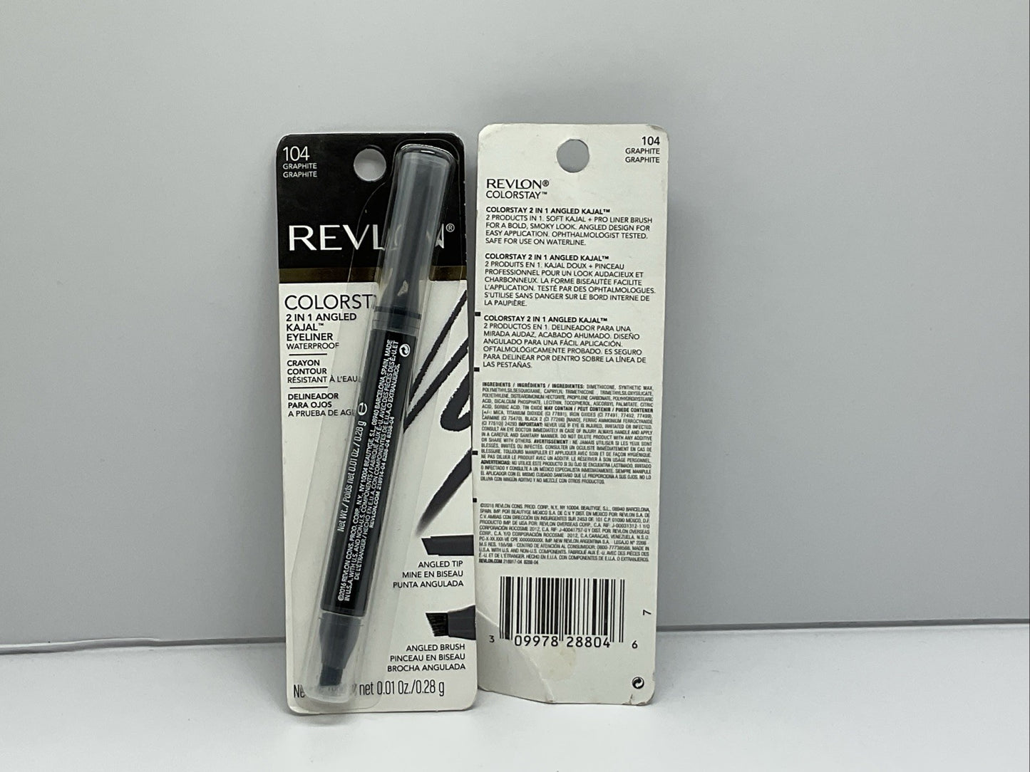 Revlon ColorStay 2 in 1 Angled Kajal Eyeliner - 104 Graphite - Set Of 2