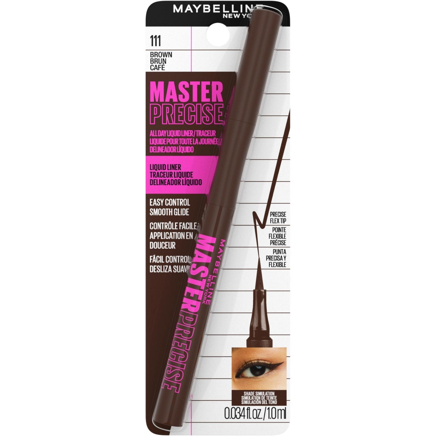 2 Pack - Maybelline Master Precise All Day Liquid Eyeliner 111 Brown