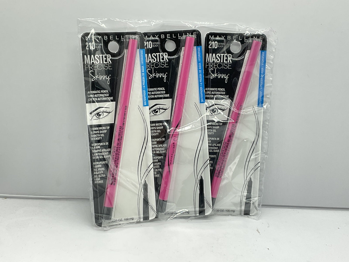 3 Pack - Maybelline Master Precise Skinny Eyeliner Pencil - 210 Defining Black