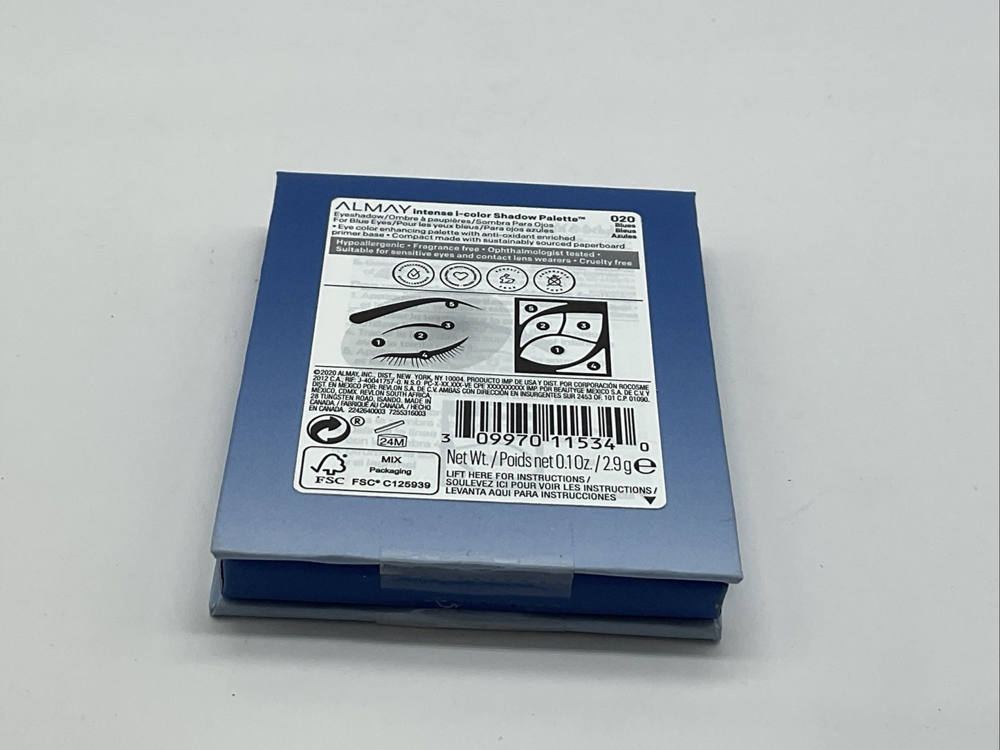 Almay Intense I-Color Eyeshadow Palette Hypoallergenic 0.1 Oz - 020 Blue Eyes