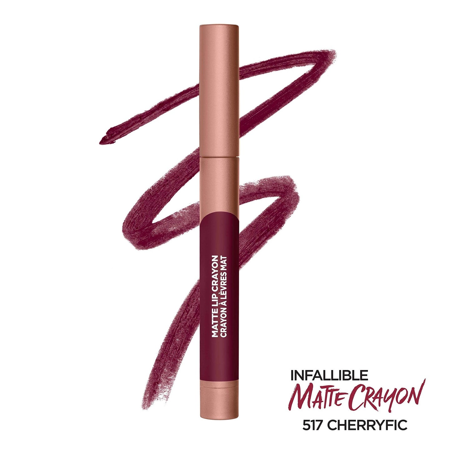 3 PACK - L'OREAL MATTE LIP CRAYON #517 CHERRYFIC 0.04 OZ