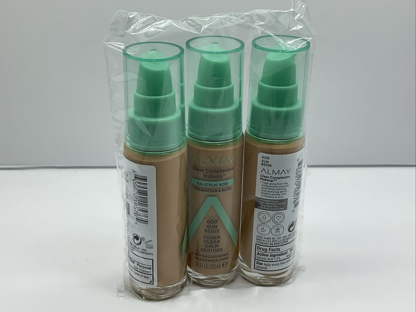 Almay Clear Complexion Foundation Makeup - 600 Sun Beige - Set Of 3