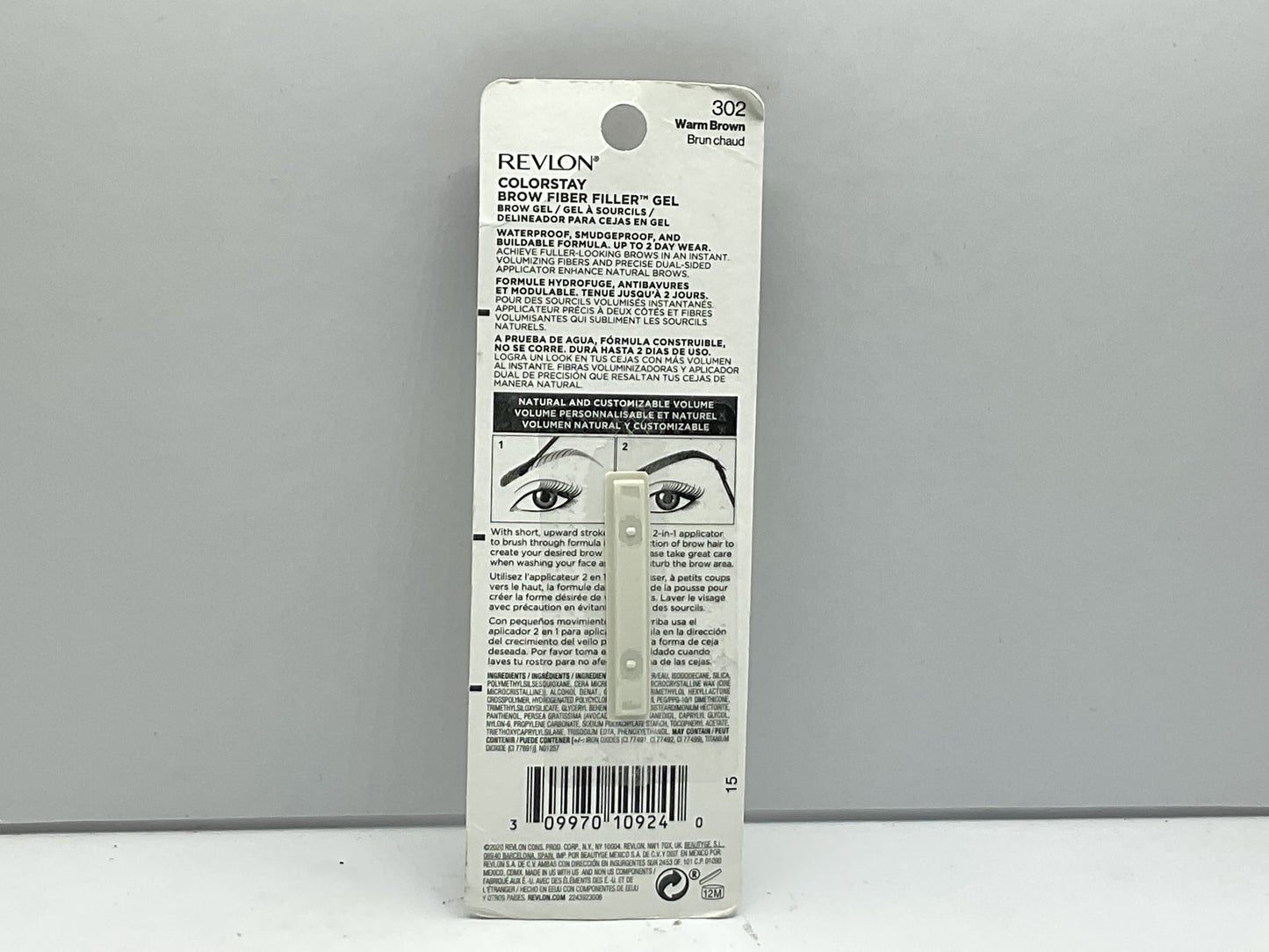 Revlon Colorstay Brow Fiber Filler Brow Gel - 302 Warm Brown