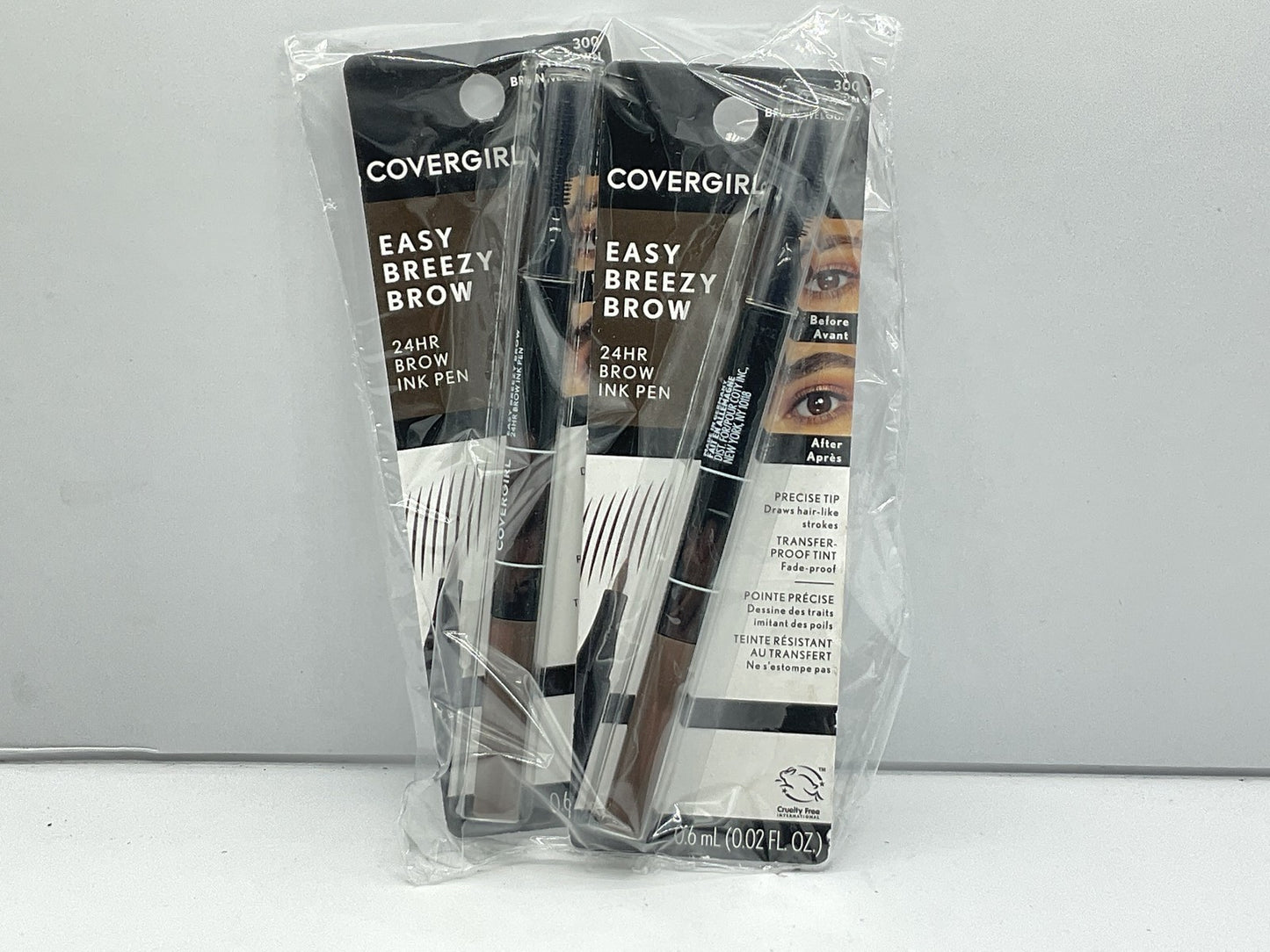 2 PACK - Covergirl Easy Breezy Brow 24Hr Brow Ink Pen - 300 Soft Brown