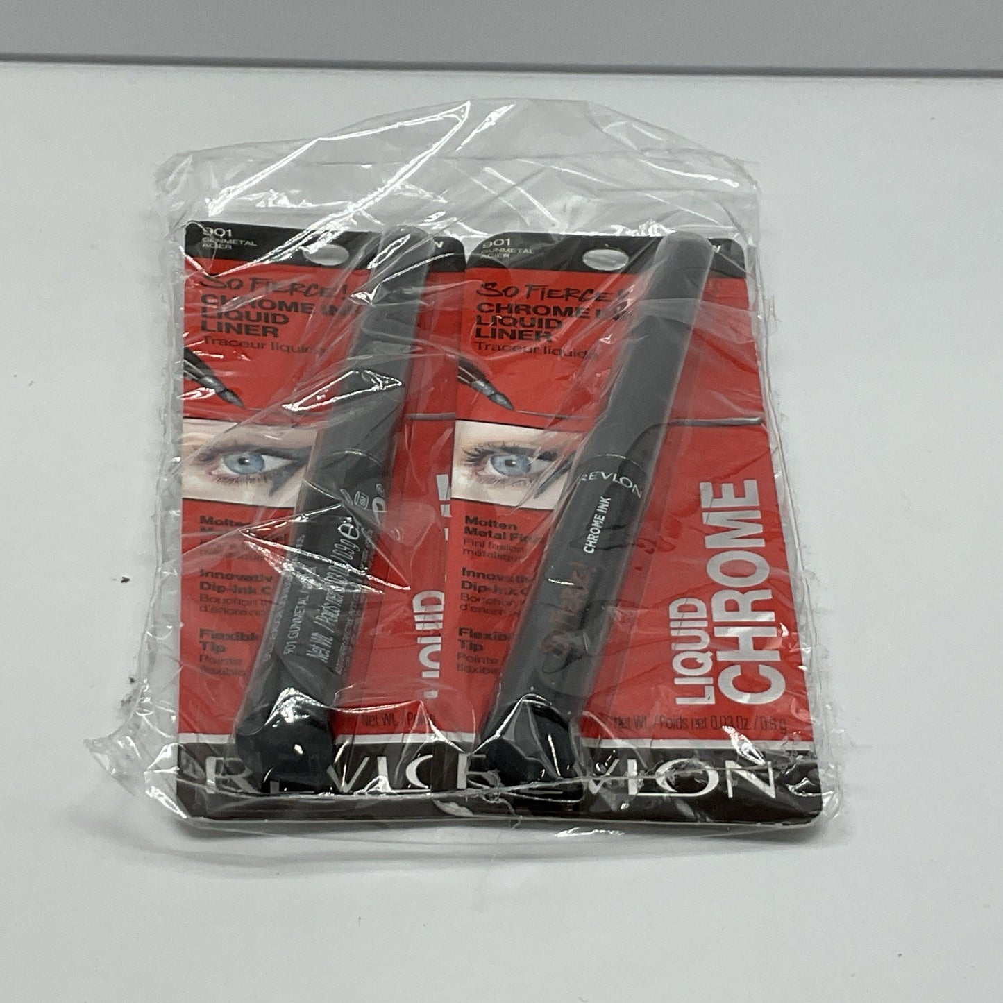 2 PACK - Revlon So Fierce! Chrome Ink Liquid Liner 0.03 oz Sealed 901 - Gunmetal