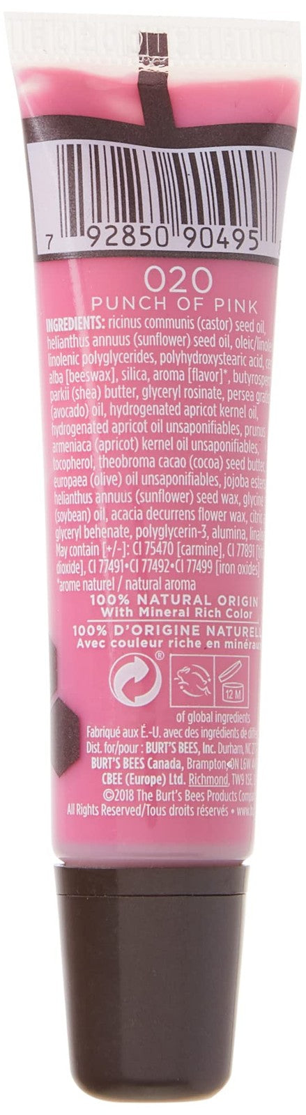 Burt's Bees Lip Gloss 020 Punch Of Pink